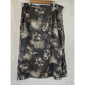 Sag Harbor Skirt Womens 20W Floral Rhinestones Midi WhimsiGoth Dark Fairy Lined